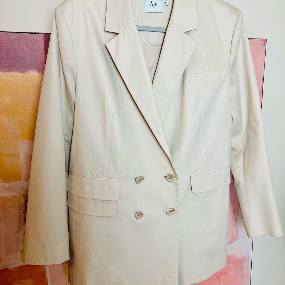 Aje Women's Cream Blazer. sz 12